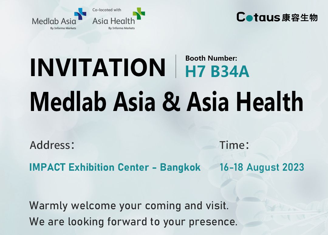 Uitnodiging tentoonstelling-Medlab Asia en Asia Health 2023 in Bangkok